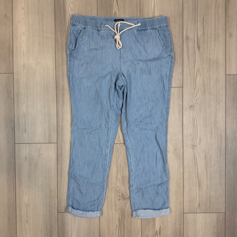NYDJ Womens Light Stone Denim Joggers Elastic Drawstring Waist Size 8 BPWLS48145